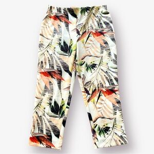 Joseph Ribkoff Leaf Print Ankle Pants Size 14